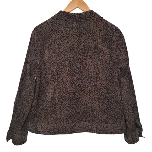 Breckenridge Leopard Print Trucker Jacket Petite Medium - Picture 3 of 4